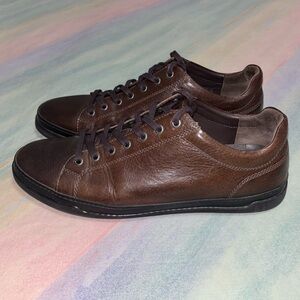 Allen Edmonds Porter Derby Leather Court Sneaker Size 13  Brown Lace-Up
